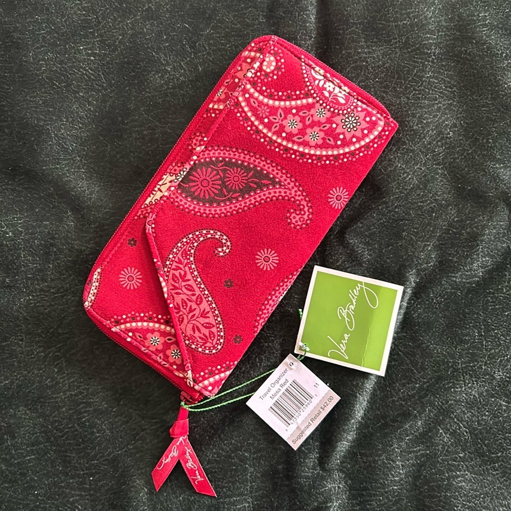 Red paisley Vera Bradley wallet, NWT.